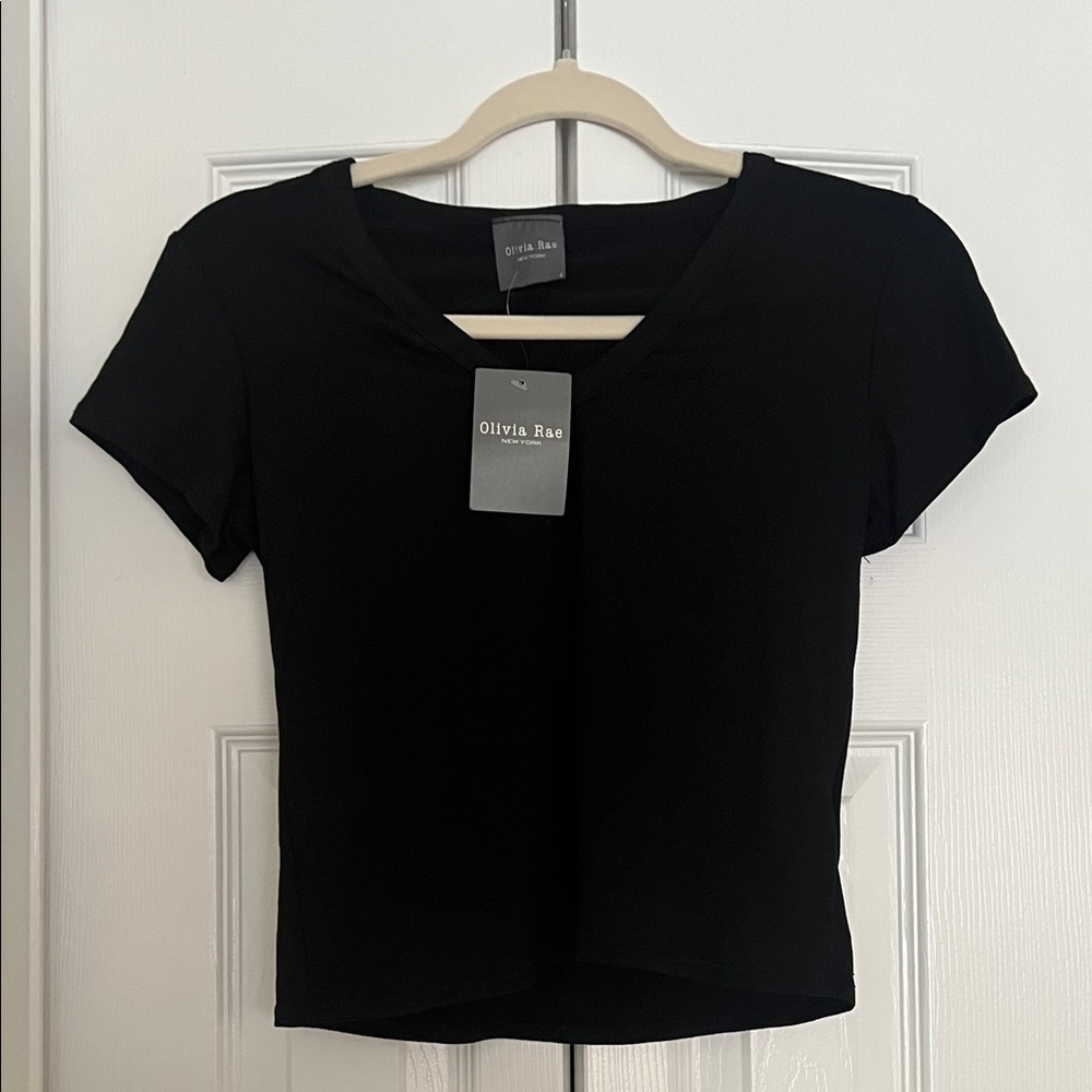 Olivia Rae Classic Black Short Sleeve Top